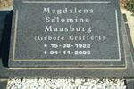 MAASBURG Magdalena Salomina nee CRAFFERT 1922-2006