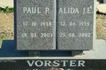 VORSTER Paul P. 1938-2003 & Alida J.E. 1939-2002