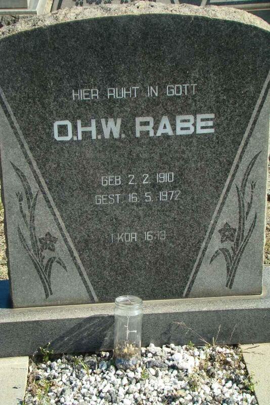 RABE O.H.W. 1910-1972