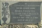 COETZER Maria Francina Elizabeth nee V.D. MERWE 1896-1968