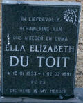 TOIT Ella Elizabeth, du 1933-1991