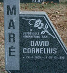 MARÉ David Cornelius 1929-1992