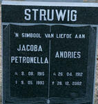STRUWIG Andries 1912-2002 & Jacoba Petronella 1915-1993