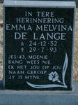 LANGE Emma Melvina, de 1952-1993