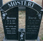 MOSTERT Mossie 1937-1994 & Marie 1939-1997