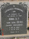 BERG Anna A.P., van den nee KOEKEMOER 1909-1970