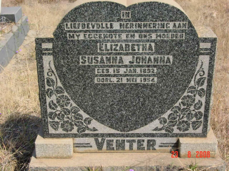 VENTER Elizabetha Susanna Johanna 1892-1954