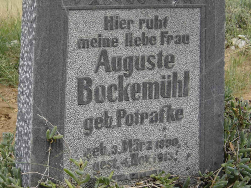 BOCKEMÜHL Auguste nee POTRAFKE 1890-1913