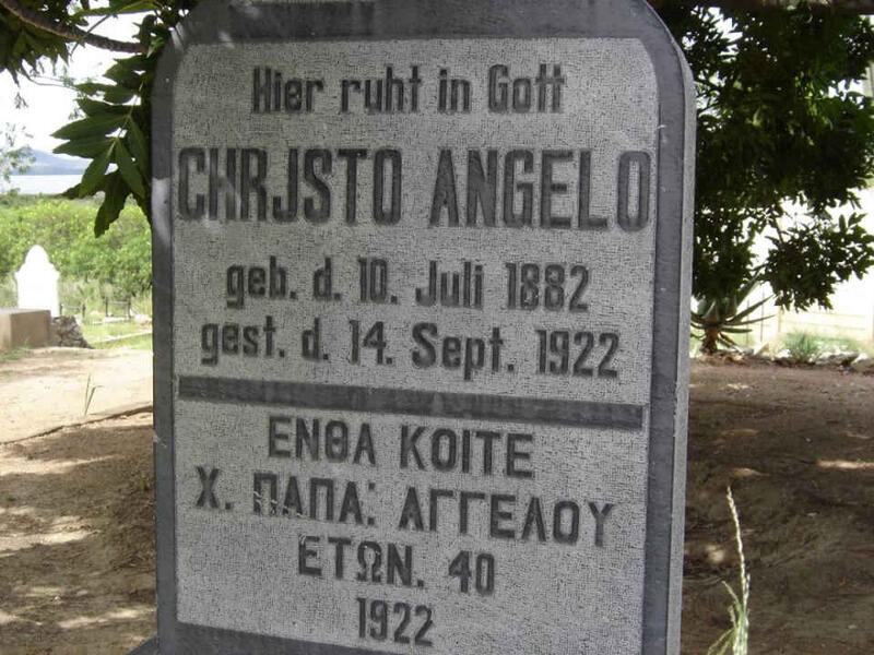 ANGELO Chrjsto 1882-1922 :: KOITE Enba -1922