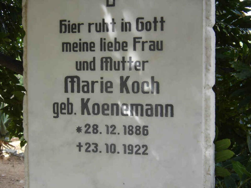 KOCH Marie nee KOENEMANN 1886-1922