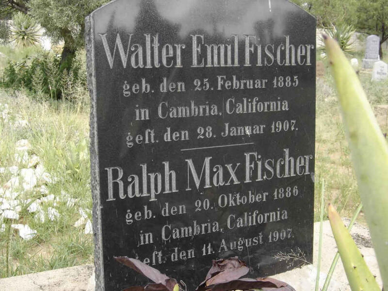 FISCHER Walter Emil 1885-1907 :: FISCHER Ralph Max 1886-1907