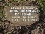 COLEMAN John Sharland 1877-1960