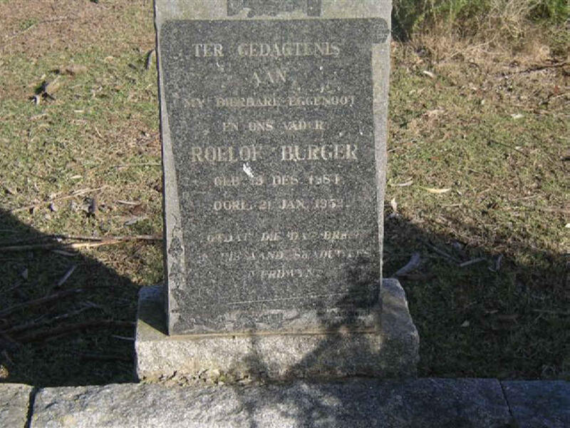 BURGER Roelof 1881-1952