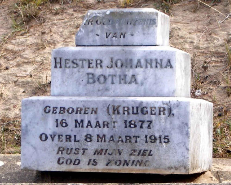 BOTHA Hester Johanna nee KRUGER 1877-1915