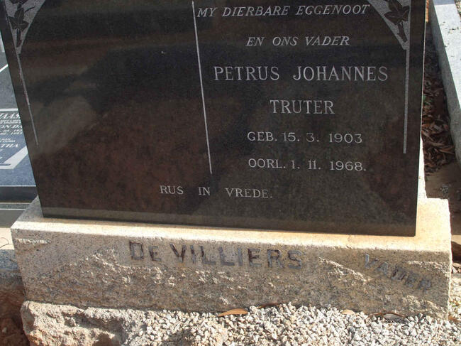 VILLIERS Petrus Johannes Truter, de 1903-1968