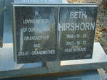 HIRSHORN Beth 1924-2003