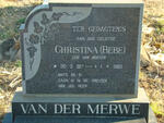 MERWE Christina, van der nee VAN ROOYEN 1917-1983