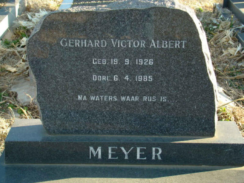 MEYER Gerhard Victor Albert 1926-1985