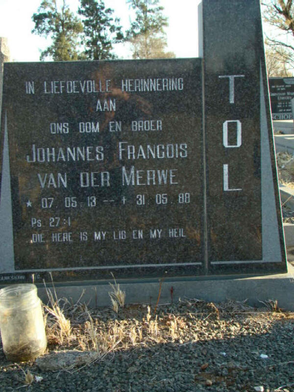 MERWE Johannes Francois, van der 1913-1988