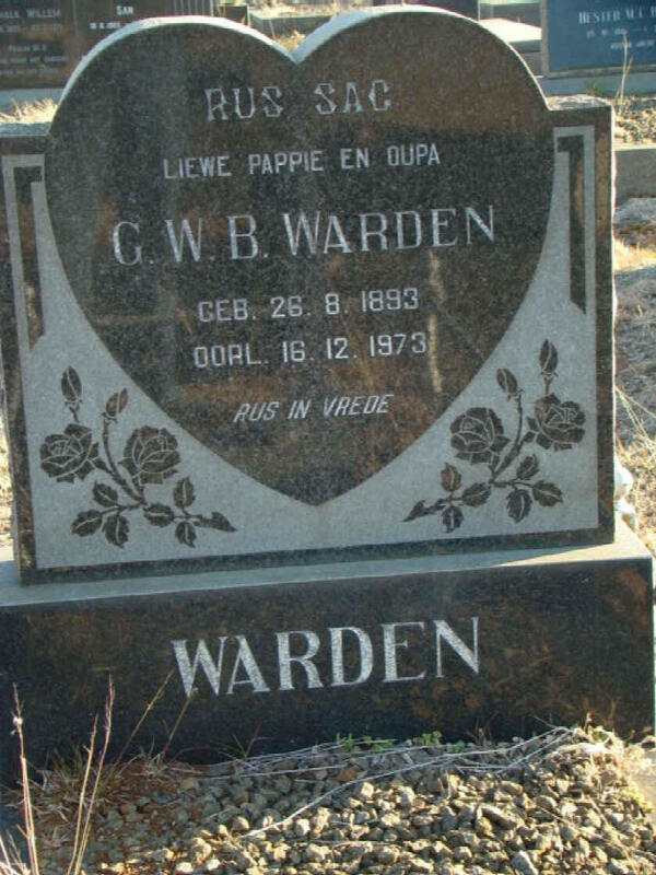 WARDEN G.W.B. 1893-1973