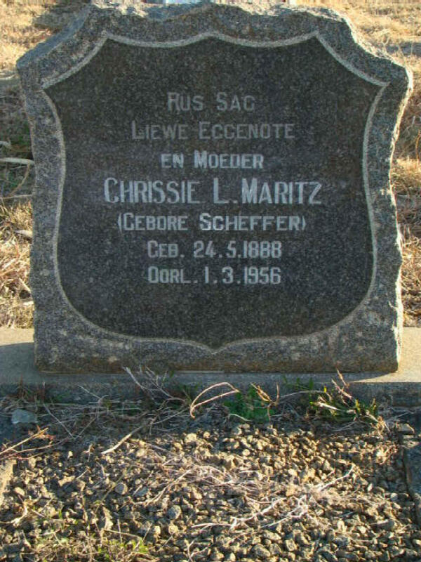 MARITZ Chrissie L. nee SCHEFFER 1888-1956