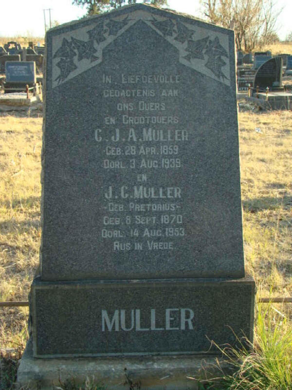 MULLER C.J.A. 1859-1939 & J.C. PRETORIUS 1870-1953