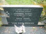 MERWE Johannes Daniel, van der 1886-1958 & Edith Grace 1892-1963