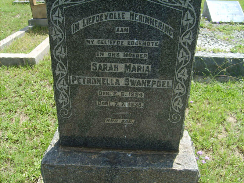 SWANEPOEL Sarah Maria Petronella 1894-1935