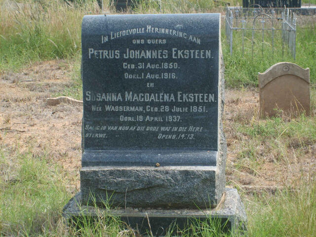 EKSTEEN Petrus Johannes 1850-1916 & Susanna Magdalena WASSERMAN 1851-1937
