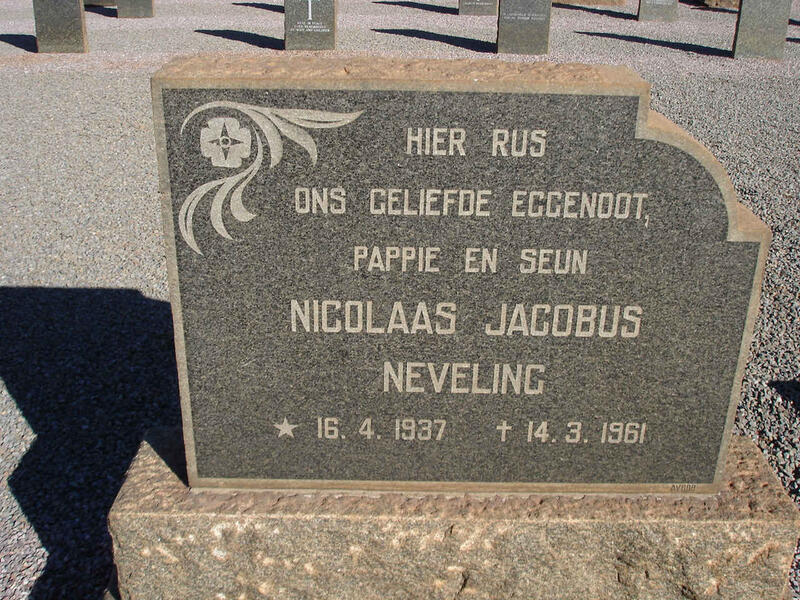 NEVELING Nicolaas Jacobus 1937-1961