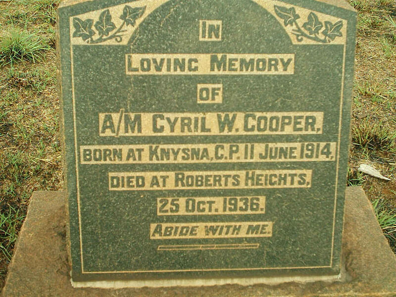 COOPER Cyril W. 1914-1936
