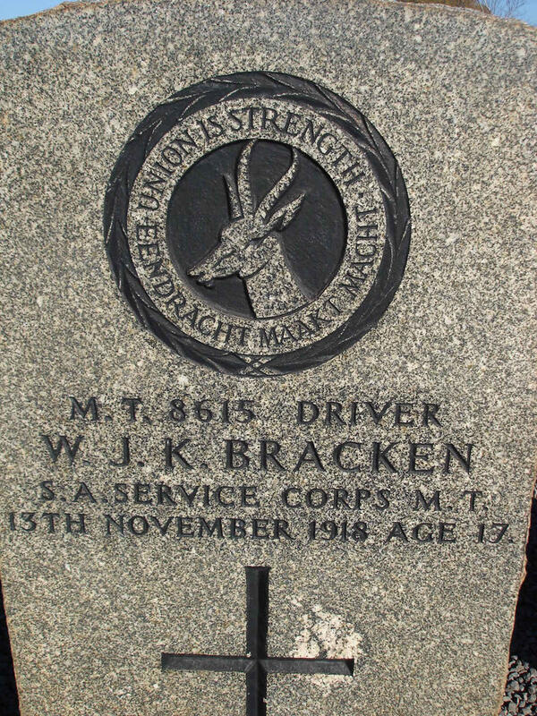 BRACKEN W.J.K. -1918