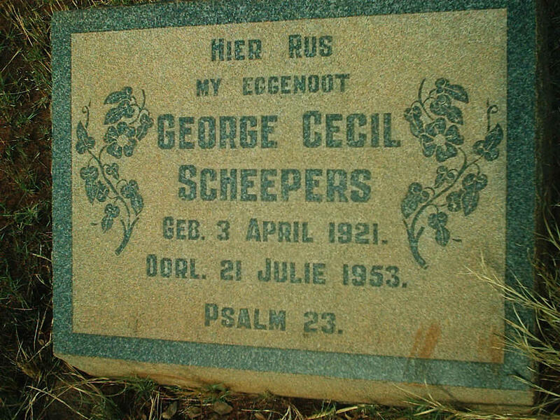 SCHEEPERS George Cecil 1921-1953