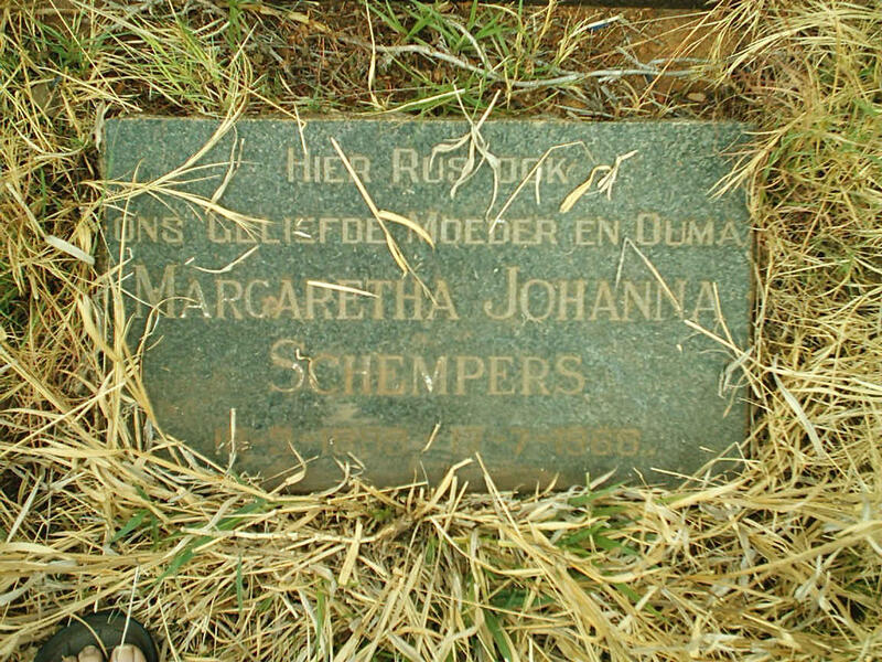 SCHEMPERS Margaretha Johanna 1899-1966