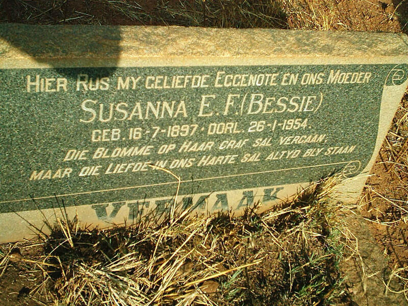 VERMAAK Susanna E.F. 1897-1954