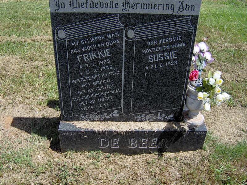 BEER Frikkie, de 1925-1995 & Sussie 1928
