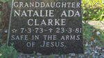 CLARKE Natalie Ada 1973-1981