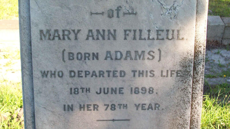 FILLEUL Mary Ann nee ADAMS -1898