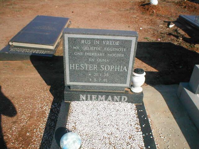 NIEMAND Hester Sophia  1935-1991