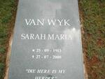 WYK Sarah Maria, van 1913-2000