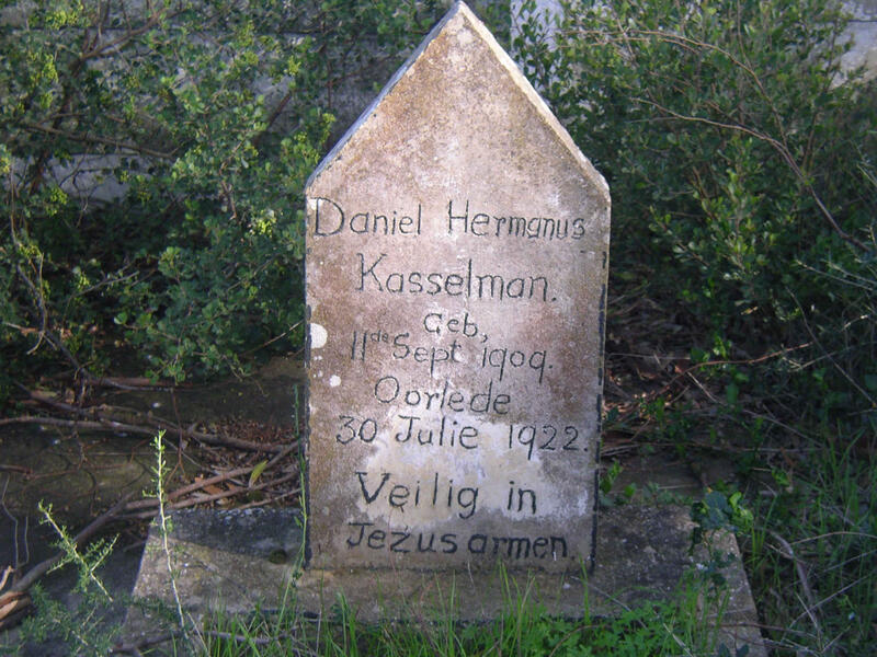 KASSELMAN Daniel Hermanus  1909-1922