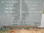 WALT Andries Machiel, van der 1938 -1991 & Sarie VERTONGEN 1946-