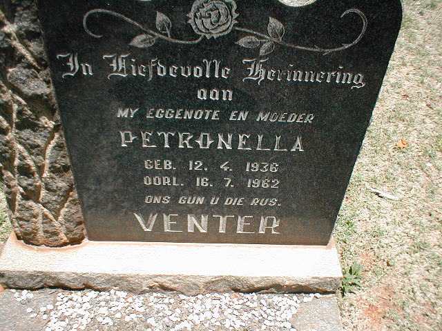 VENTER Petronella 1936-1962