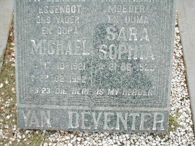 DEVENTER Michael, van 1921-1992 & Sara Sophia 1925-