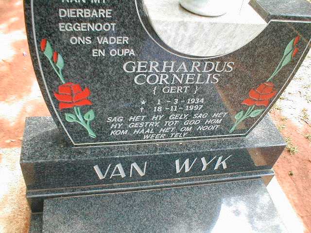 WYK Gerhardus Cornelis, van 1934-1997