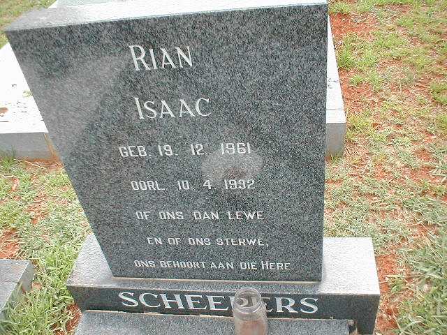 SCHEEPERS Rian Isaac 1961-1992
