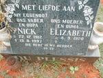 PLESSIS Nick, du 1912-1997 & Elizabeth 1920-