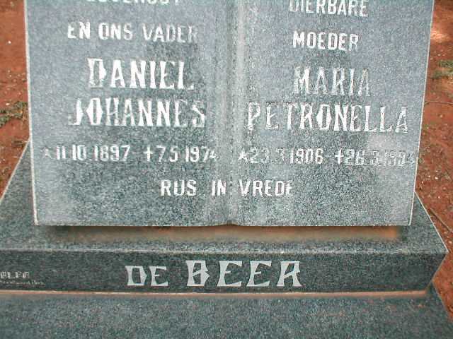 BEER Daniel Johannes, de 1897-1974 & Maria Petronella  1906-1994