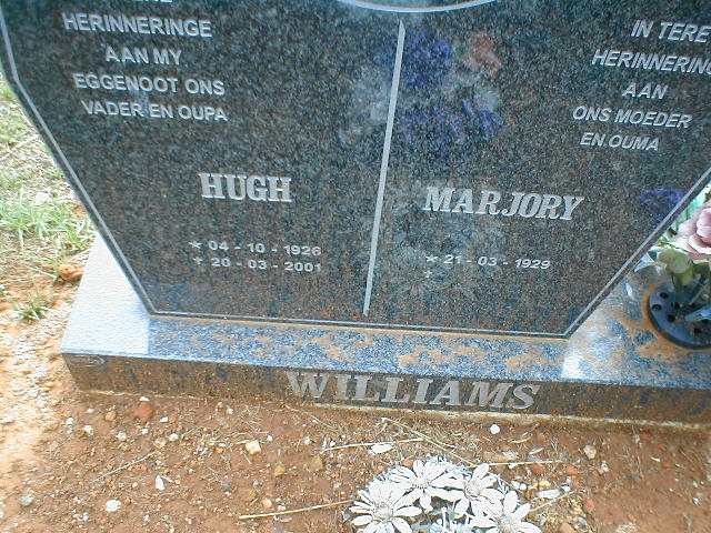WILLIAMS Hugh 1926-2001 & Marjory 1929-