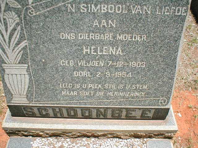 SCHOONBEE Helena nee VILJOEN 1903-1954